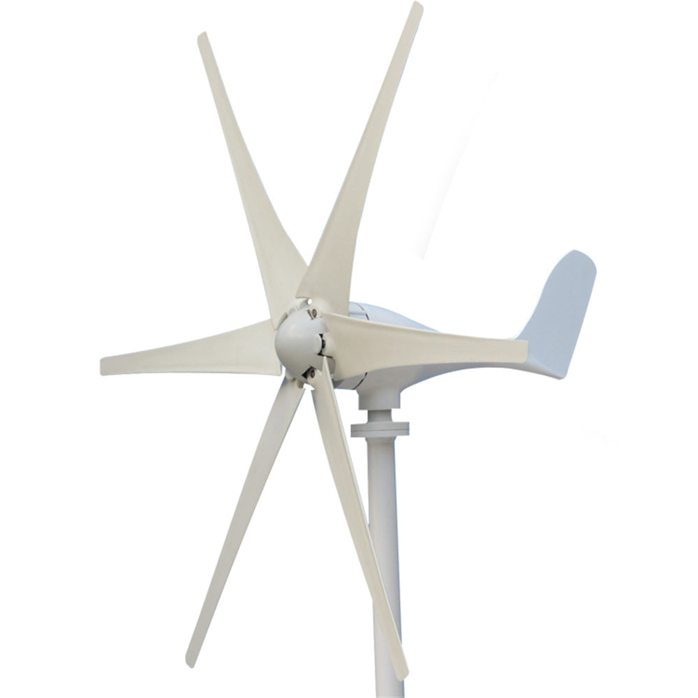 300W S-Shaped 6-Blade Wind Turbine Generator with Controller & Inverter, 12V/24V Auto-Charging