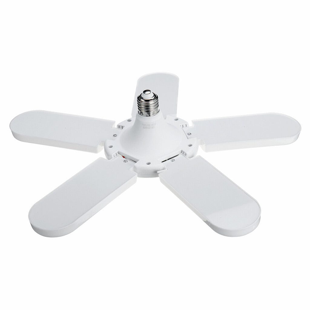 E27 2/3/4/5 Leaves Deformable LED Garage Light Bulb Adjustable Work Shop Ceiling Lamp AC220V