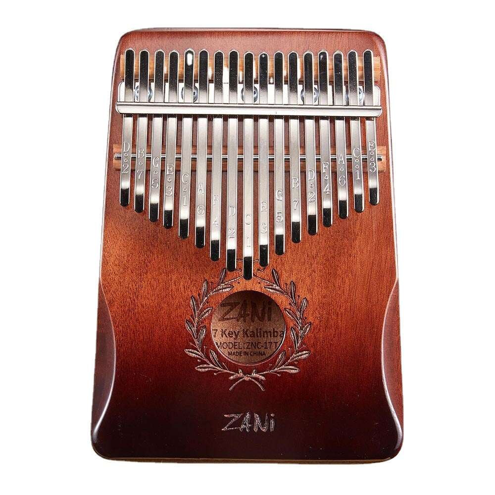 17 Keys Gauntlets Thumb Piano Mahogany Kalimbas Wood Acoustic Musical Instrument for Beginner With Accessories