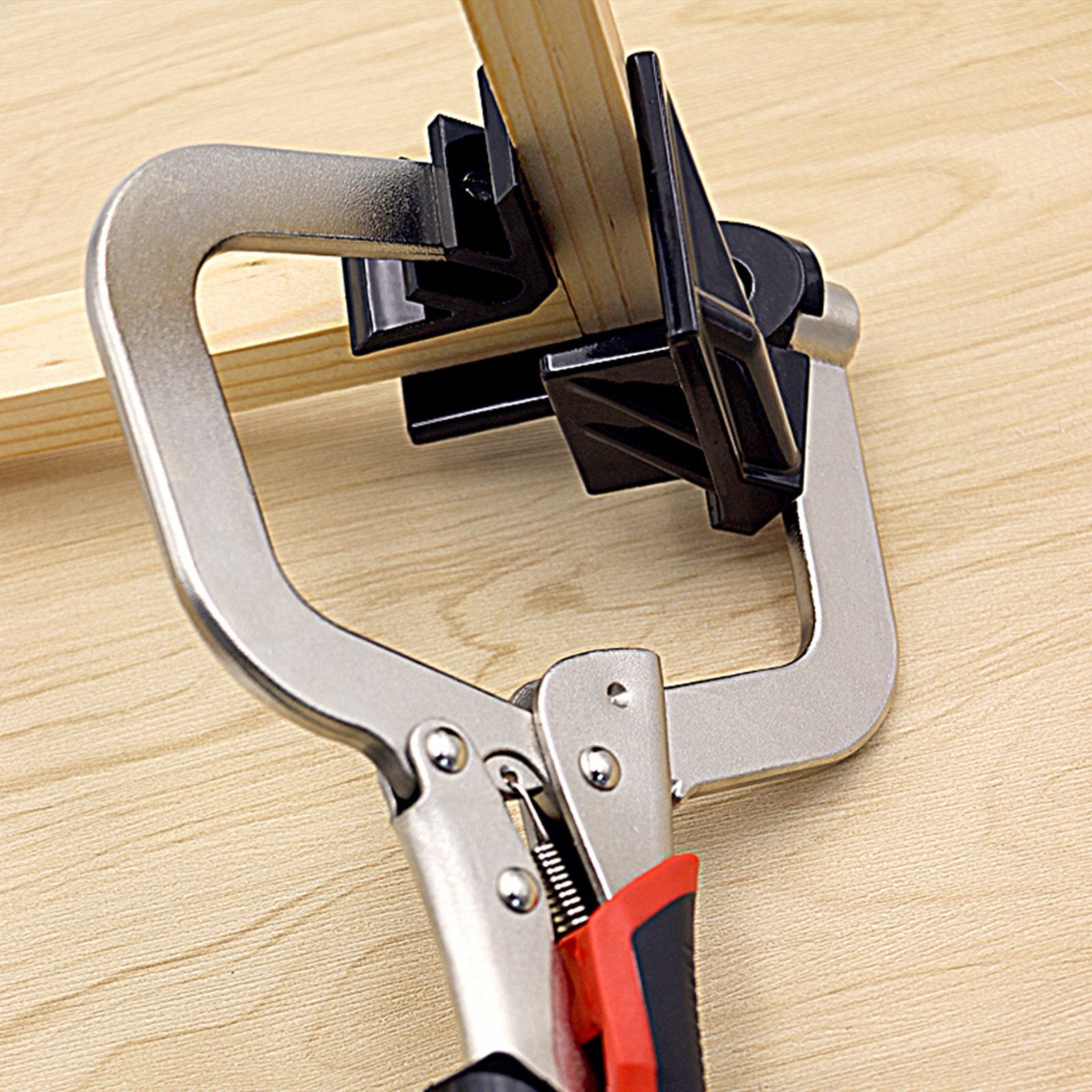 10" V-Shaped Face Clamp for Woodworking - Heavy Duty Chrome Vanadium Steel, 90° Angle, Max Opening 80mm