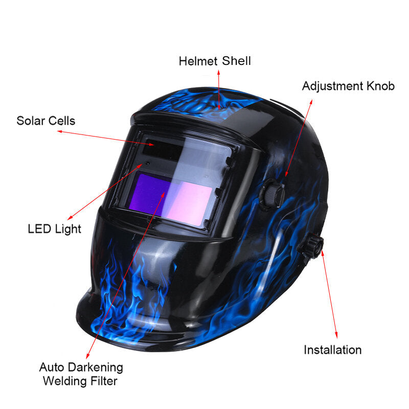 Auto Darkening Solar Welding Helmet Grinding Function Mask Cover Protector