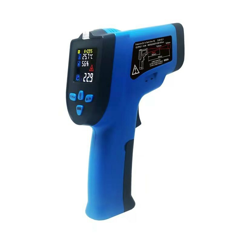 -50~500 Dual Laser Non Contact Digital Infrared Thermometer Industrial Temperature Measuring Tool with K Type Thermocouple Probe