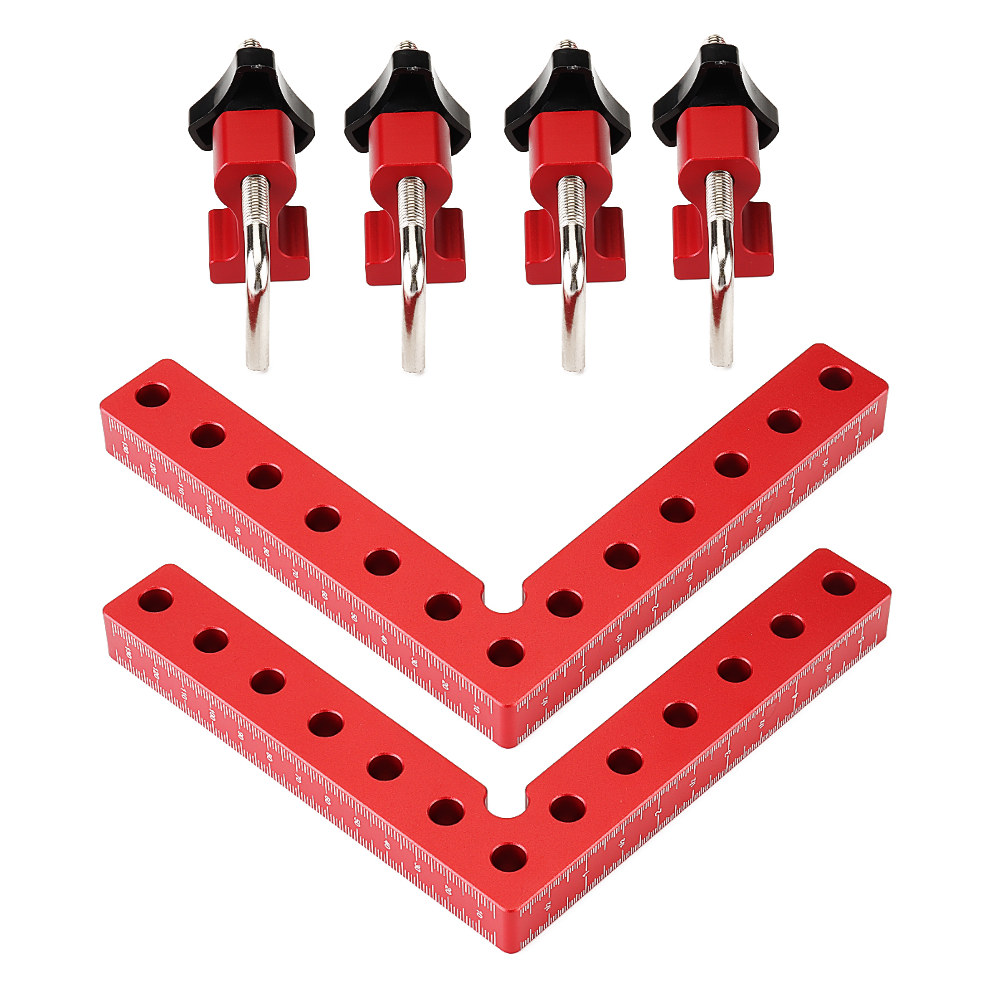 2 Set Woodworking Precision Clamping Square - L-Shaped Aluminum Alloy Fixtures for Accurate Panel Alignment