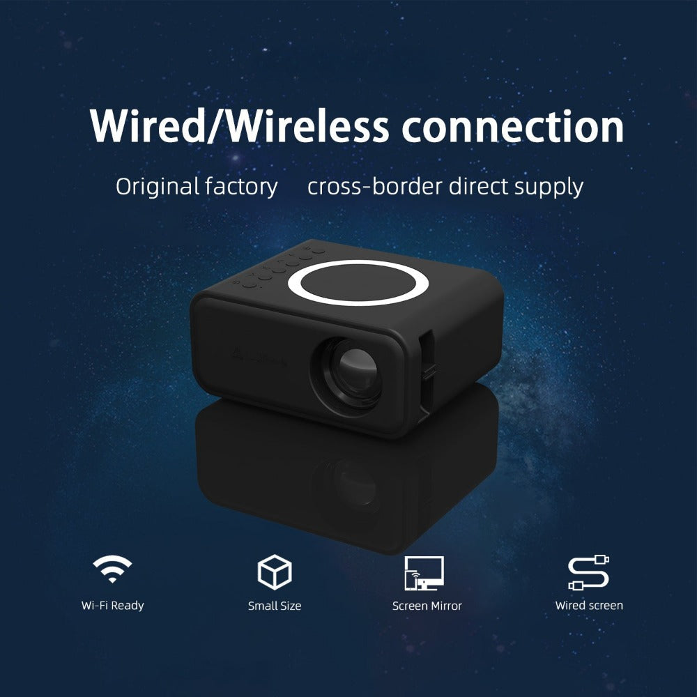 LED Smart TV Portable Home Theater USB Wire Wifi Wireless Sync Phone Game Beamer 1080P Video