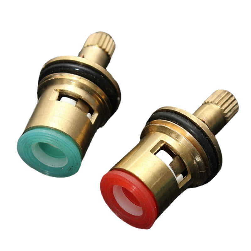 2pcs 1/2 inch Quarter Turn Tap Valve Cartridge Brass Ceramic Disc Hot Cold Replace