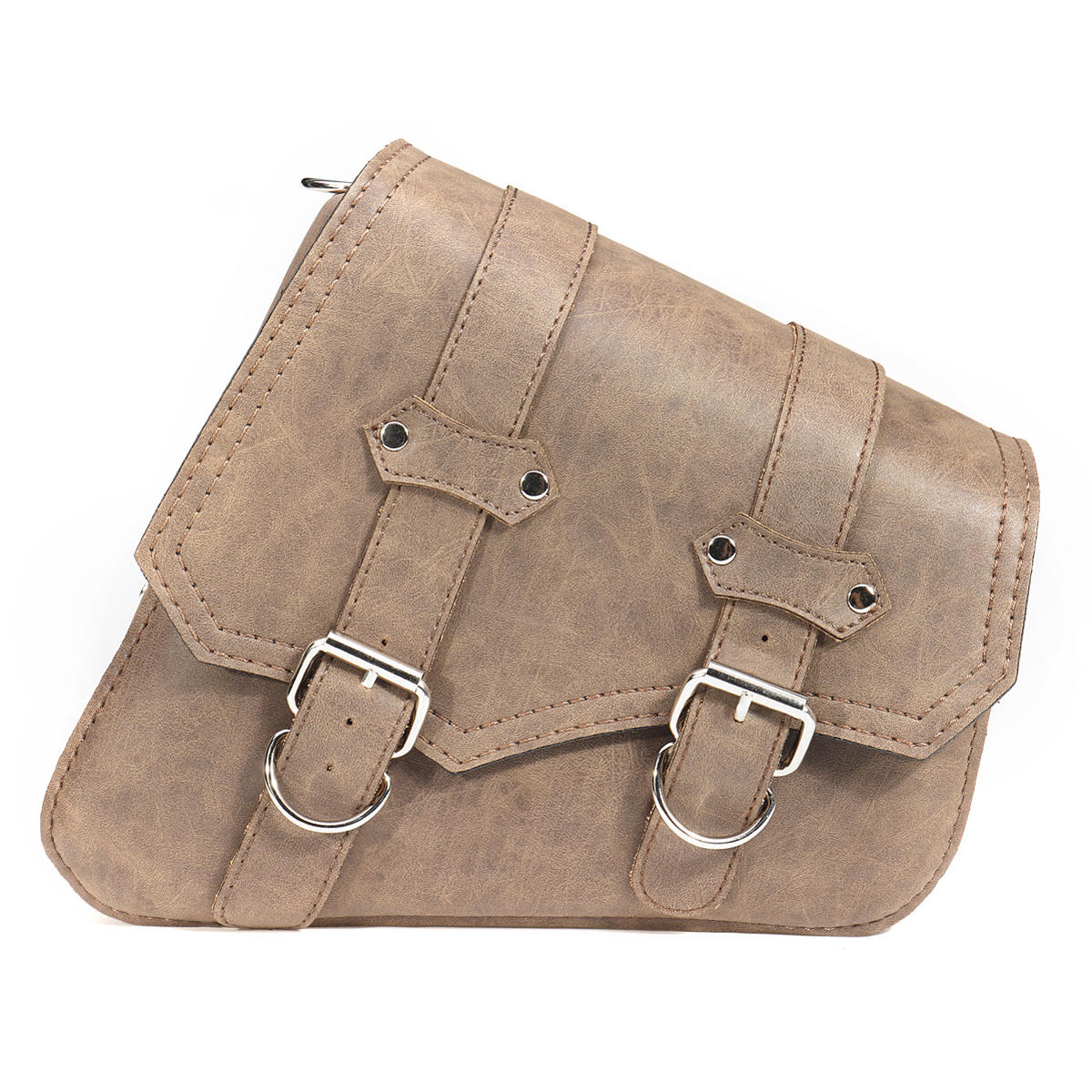 Vintage Brown PU Leather Left /Right Side Pannier Saddlebags W/ Bottle Holder