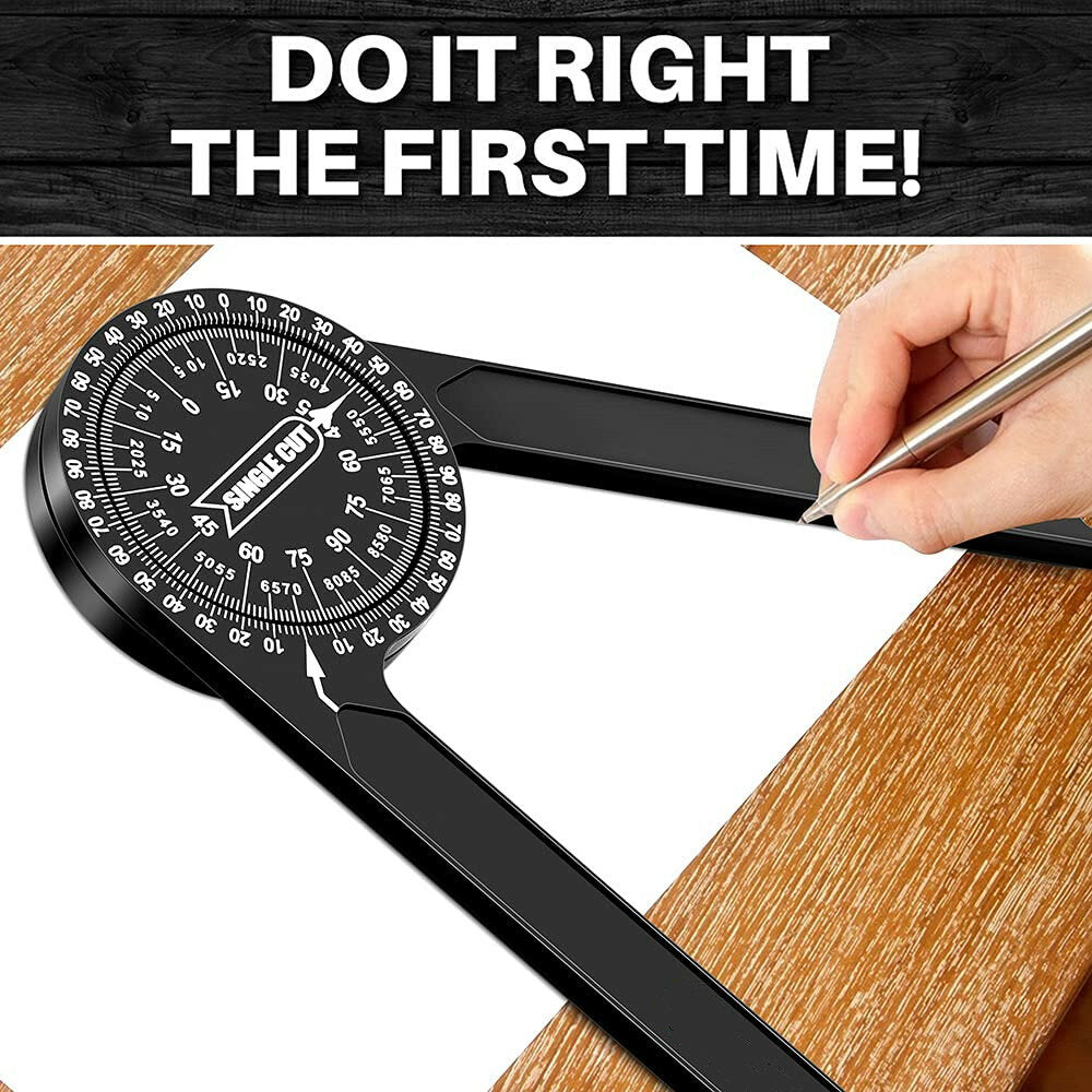 7-Inch Aluminum Protractor Angle Finder for Carpenters, Plumbers & Woodworking - Precision Miter Tool