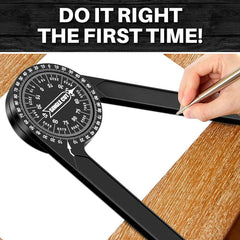 7-Inch Aluminum Protractor Angle Finder for Carpenters, Plumbers & Woodworking - Precision Miter Tool