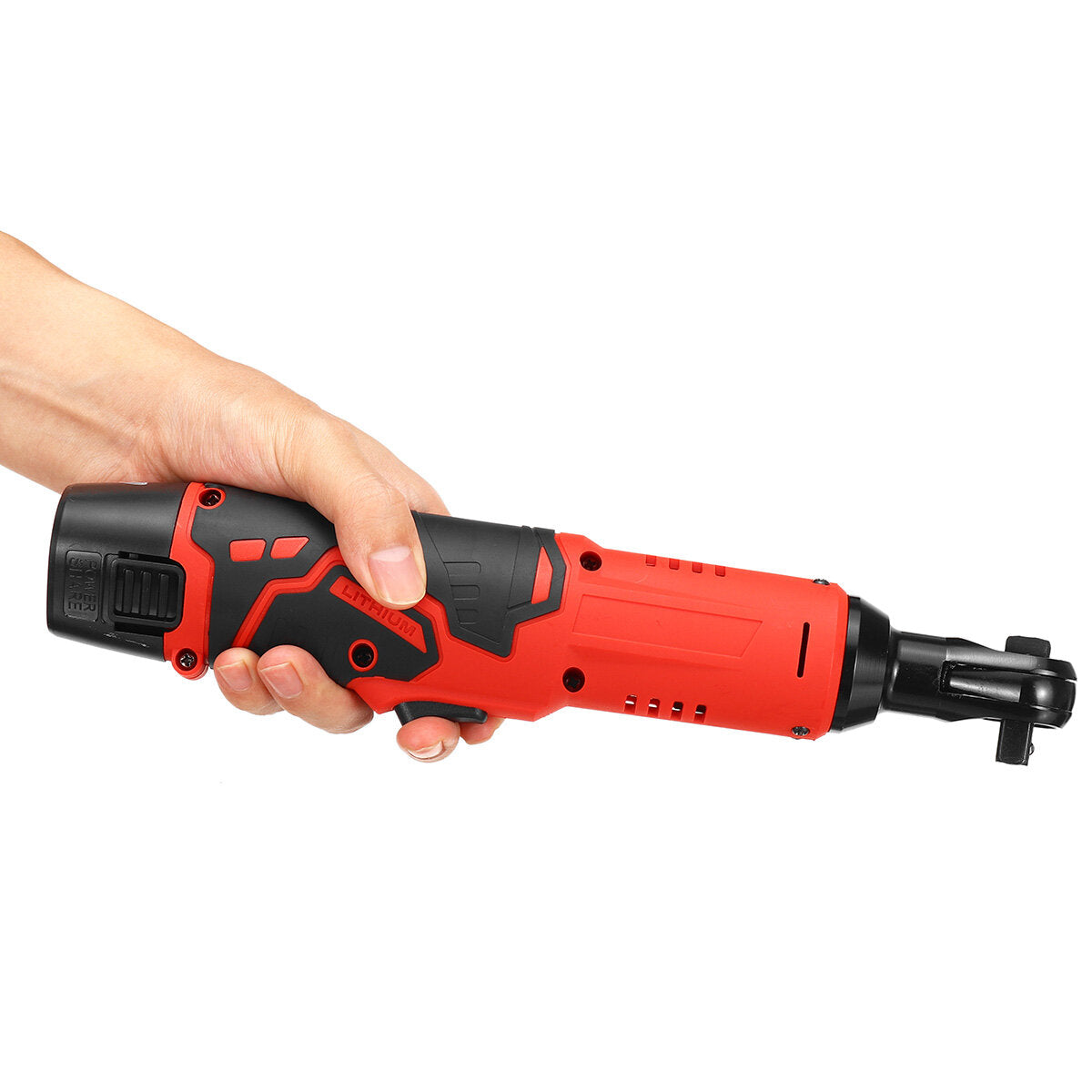 12V 4000mAh Electric Ratchet Wrench With LED Light 90 Angle Wrench Tool W/ 1/2pcs Battery