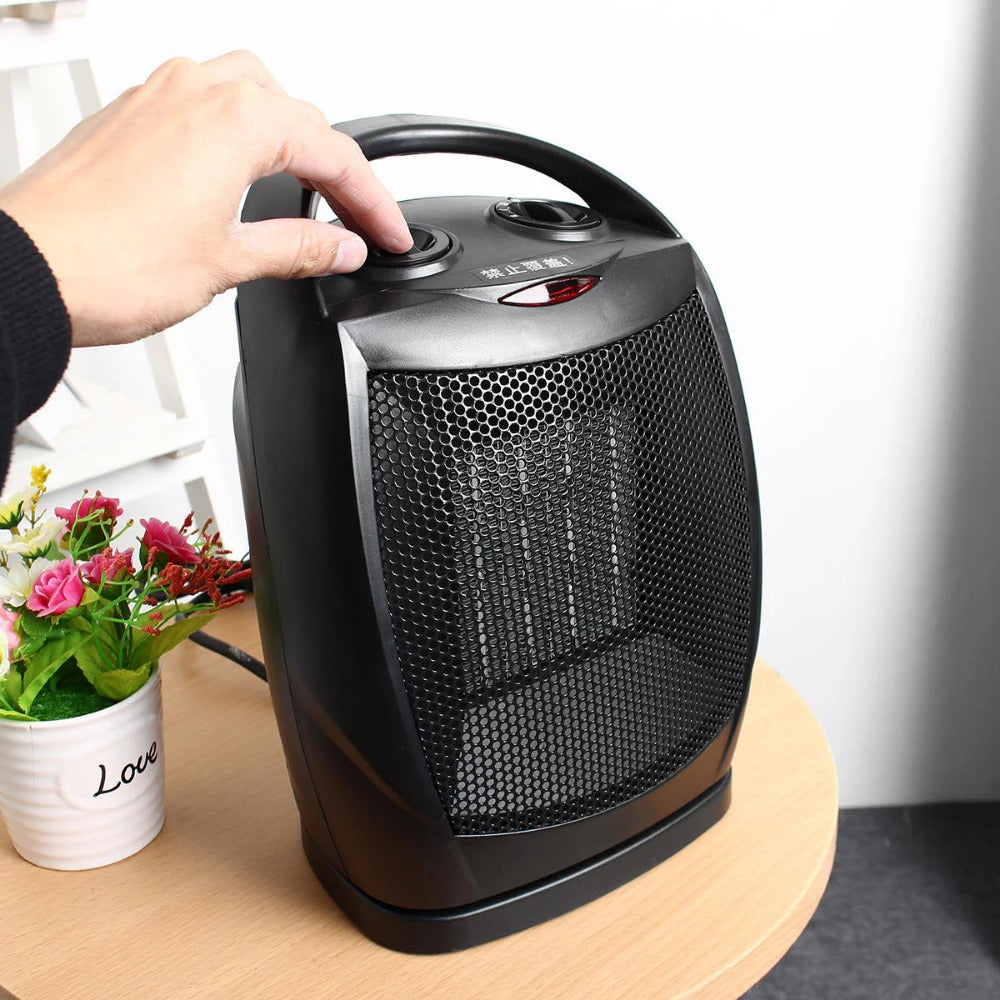 1500W Electric Warm Air Heater Fan with PTC Ceramic Thermostat - EU/US Plug