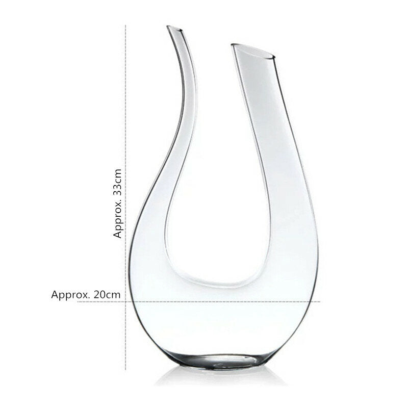 1200ml Luxurious Crystal Glass U-shaped Horn Wine Decanter Wine Pourer Red Wine Carafe Aerator