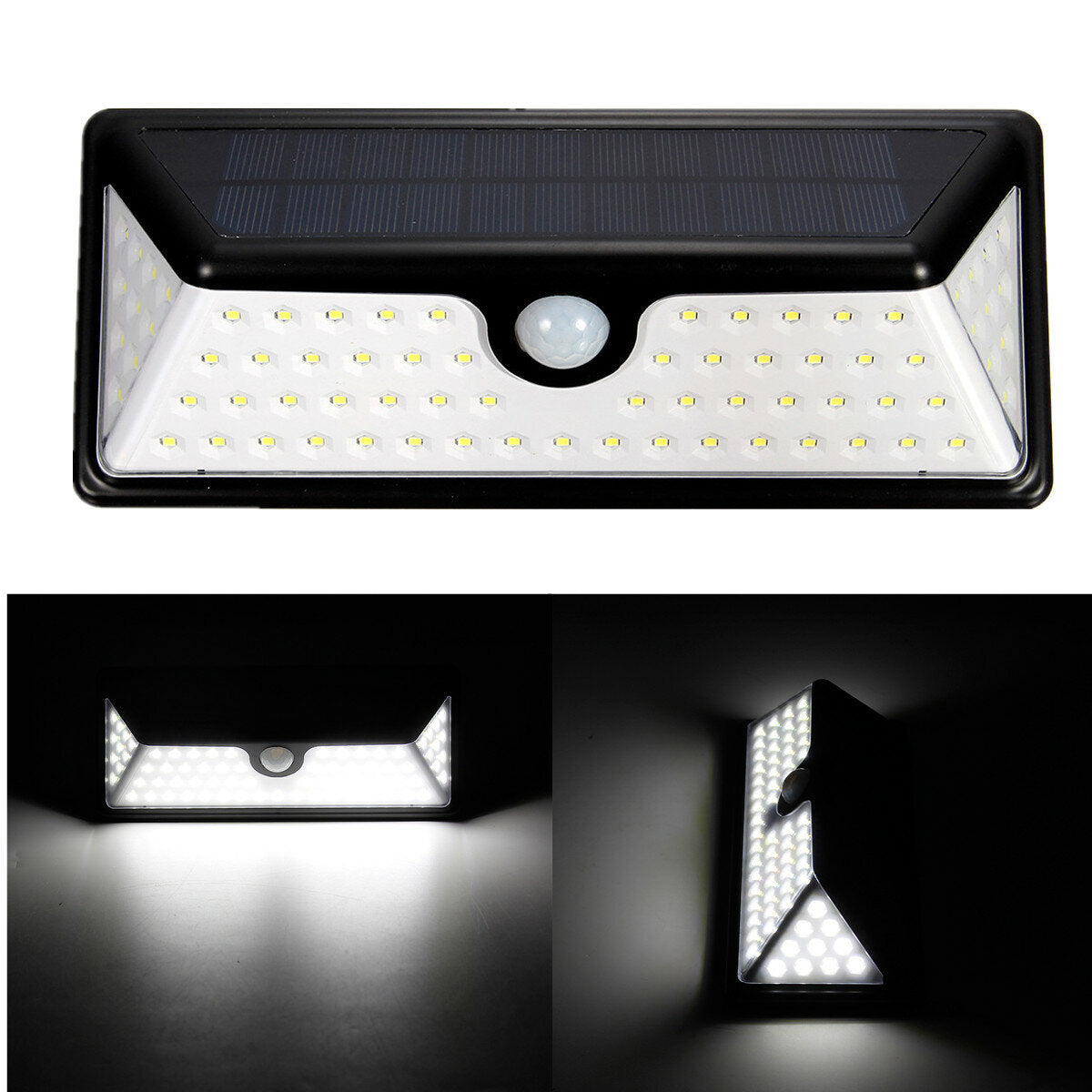 73LED Solar Powered LED PIR Motion Sensor Outdoor Garden Security Wall Light 3 Modes Waterproof IP65