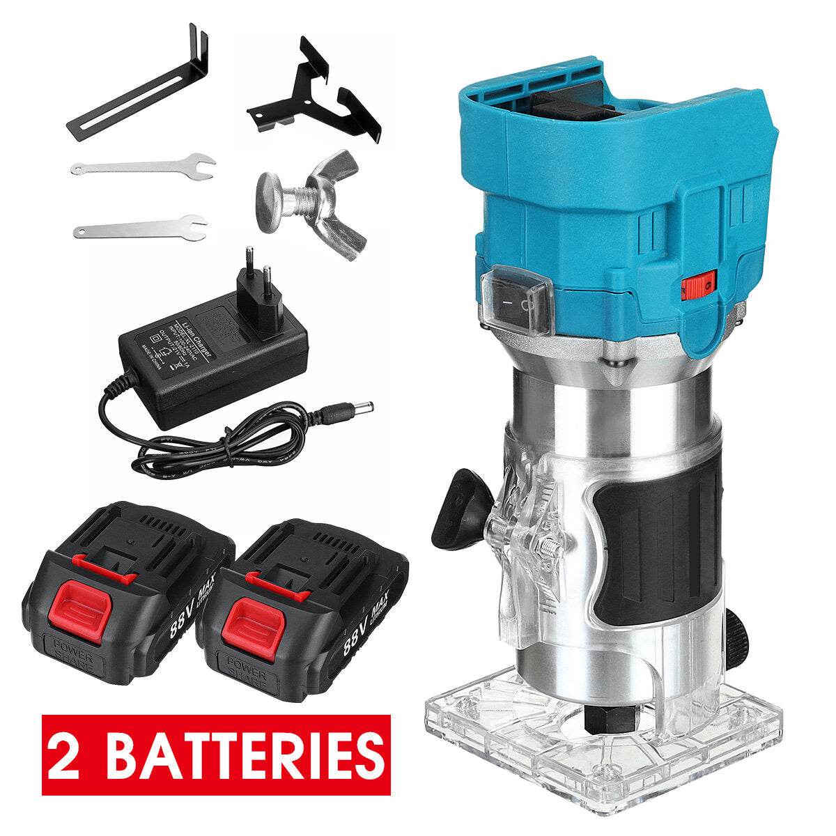 30000rpm 1000W Cordless Brushless Electric Trimmer 6 Speeds Wood Trimmer Router