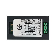 Voltmeter Ammeter 100V 100A Power Meter Electric Energy Meter Voltage Alarm with 75mV Shunt LCD Display Screen Circuit Monitor