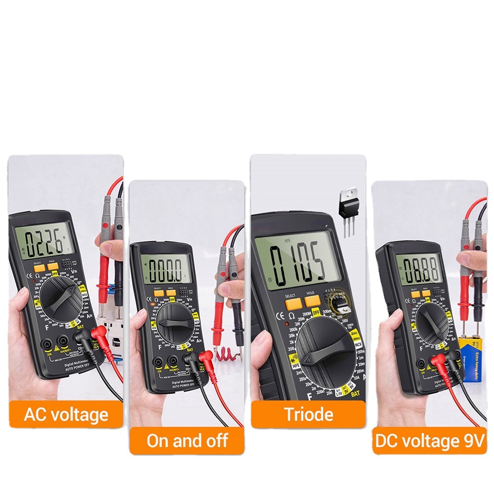 Digital Multimeter Ultra-thin Storage Meter Auto Voltmeter AC DC 220V