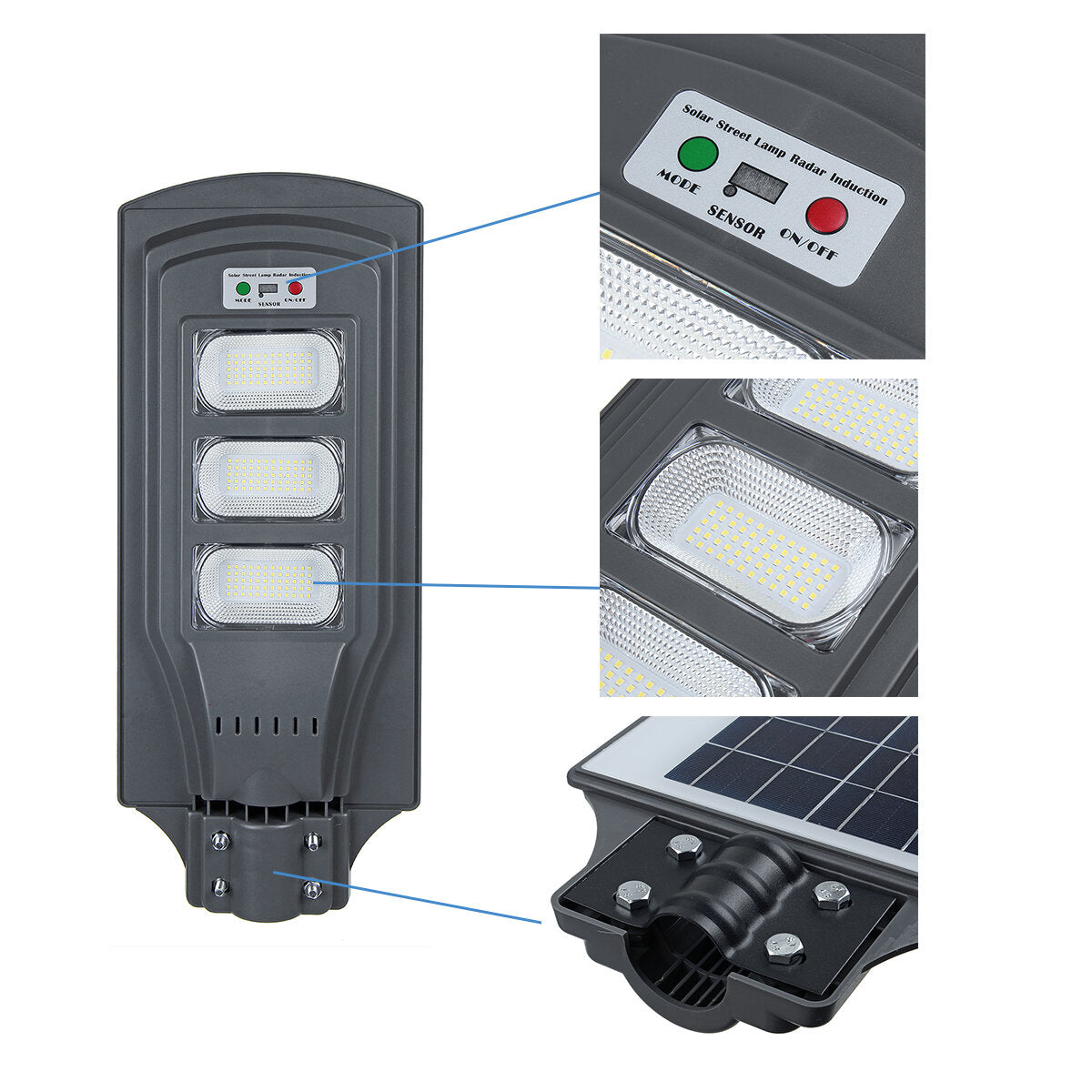 360W 36000LM 351 LED Wall Street Light Solar Panel Motion Sensor Lamp with Control