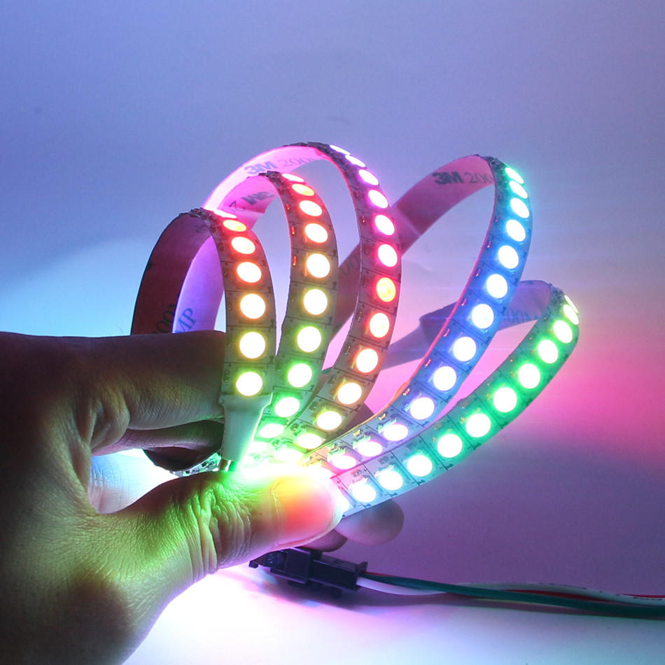 1M WS2812B Full Color Non-waterproof 144LEDs RGB Strip Light with 17 Keys Remote Control DC5V