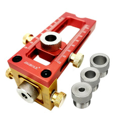 Aluminum Alloy 2-in-1 Screw Jig Adjustable Pocket Hole Drill Guide for Woodworking - 4/5 Drill Sleeves Included