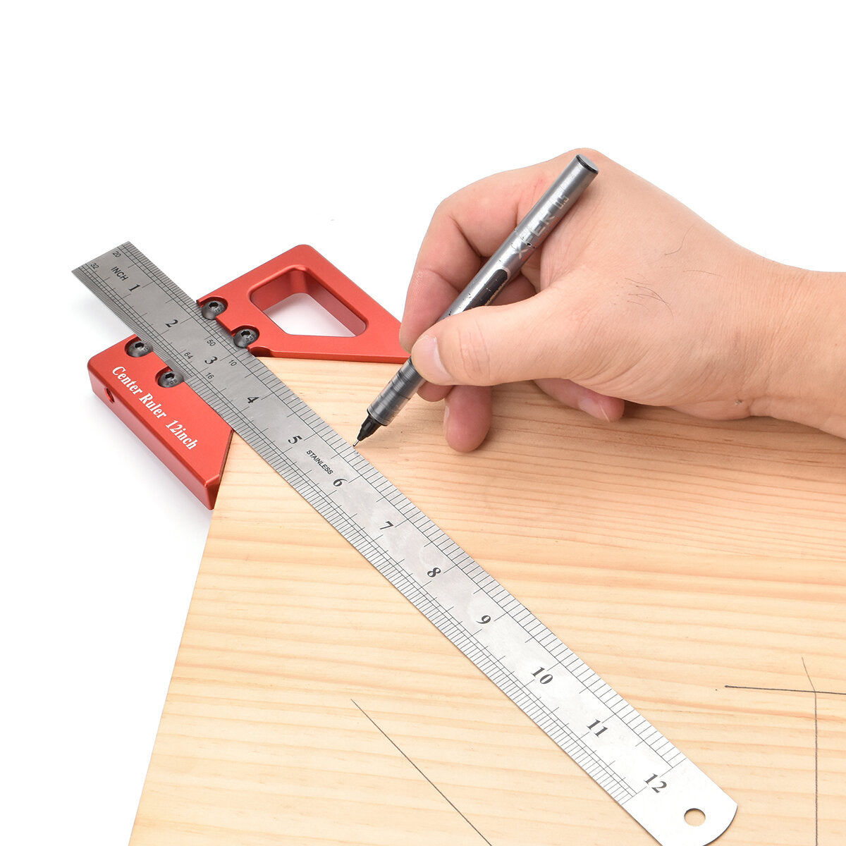 Precision Woodworking Scriber - Durable Aluminum Alloy, V-Shaped Design, Robust Locking Mechanism, 5-Piece Set