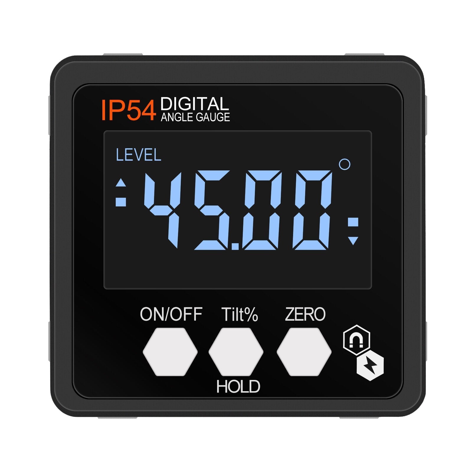 Digital Angle Gauge - 2" LCD Display, IP54 Waterproof, Stainless Steel, 0.01mm Resolution, Easy Carry, Inclination Box