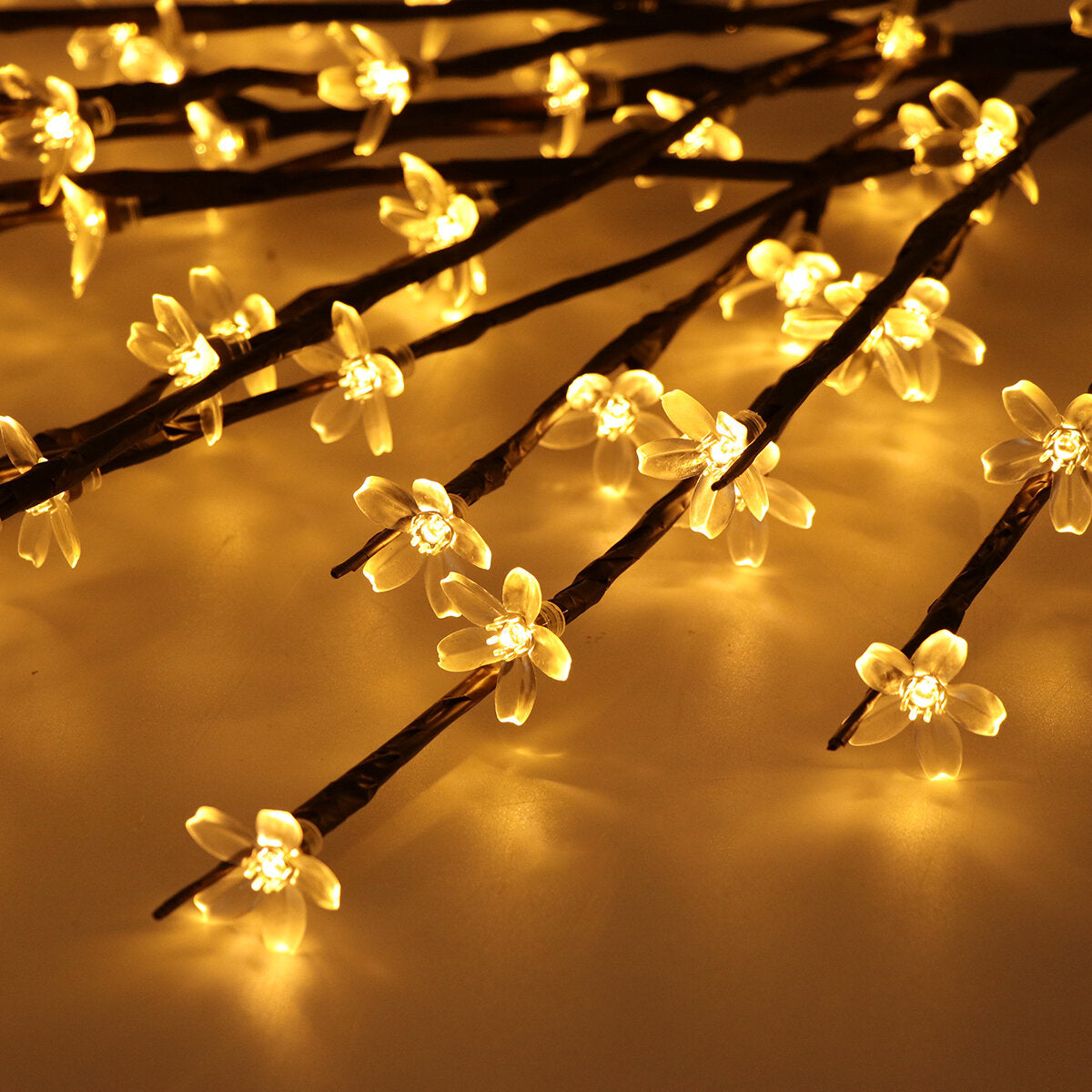 3pcs 8 Modes Solar Garden Decor Light Outdoor Cherry Blossom Landscape Pathway Light