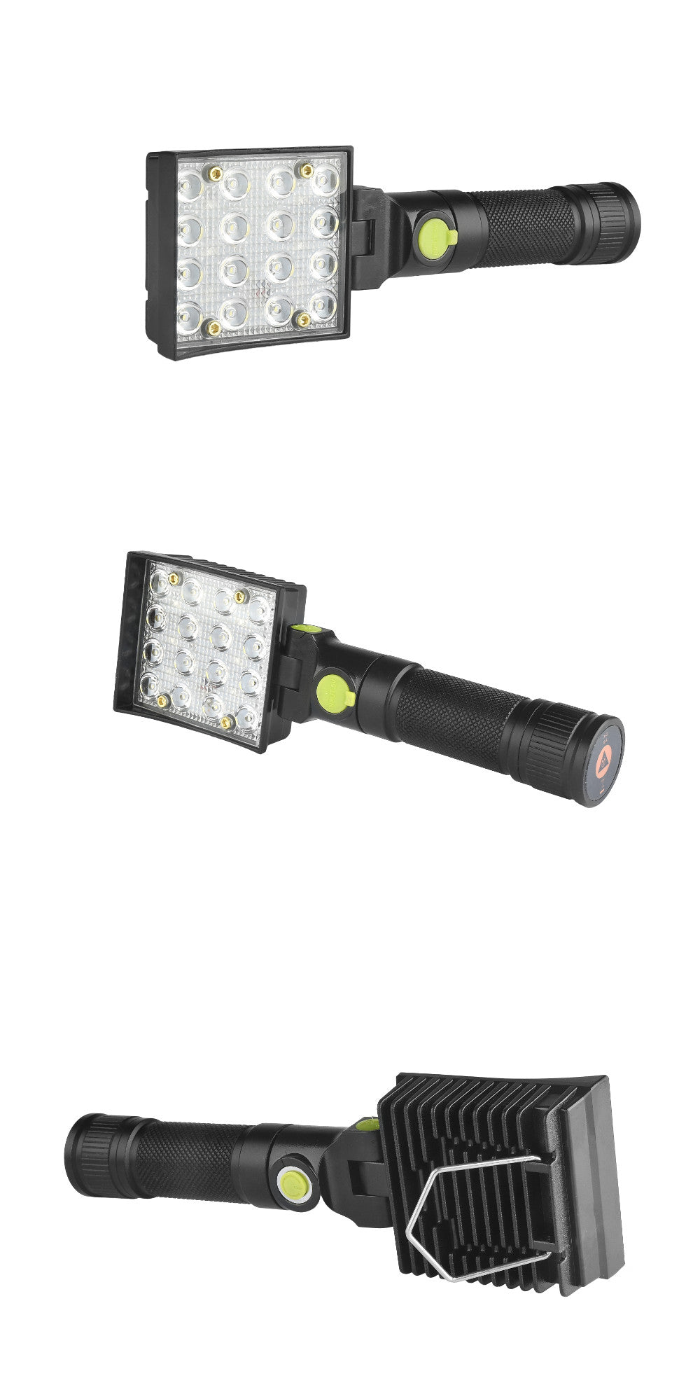 16x COB 4Colors 4Modes 180 Adjustable Head Magnetic Tail USB LED Flashlight