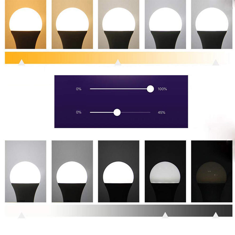 E27 10W Dimmable Warm White To Daylight WIFI APP Control Smart LED Light Bulb AC110-255V