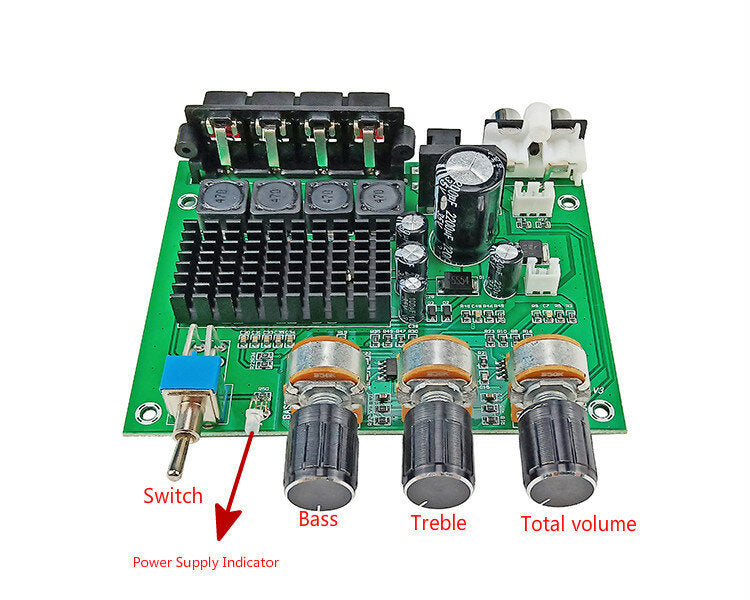 Digital Power Amplifier Board 2*80W High-power Two-channel Audio Amplifier Module