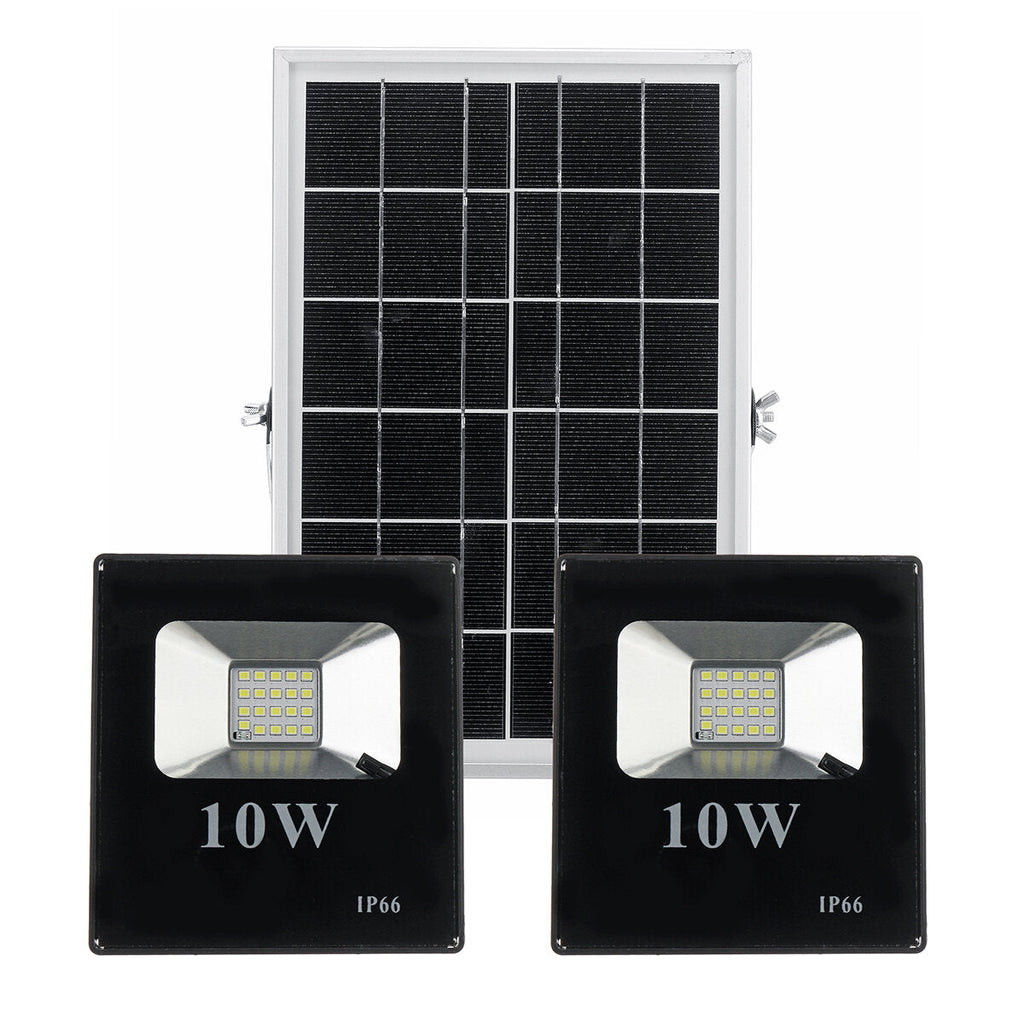 10W 25W 45W 65W Solar Panel with 2 Wall Lights Waterproof Remote Control Flood Light Park Yard Garden Driveway