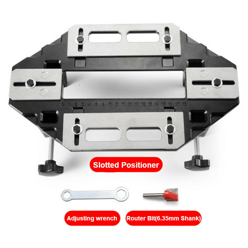 Multifunctional Wooden Door Slot Locator Kit - Aluminum Alloy, Quick Adjustment, Hinge & Lock Slotting Tool, 2.4" Clamping