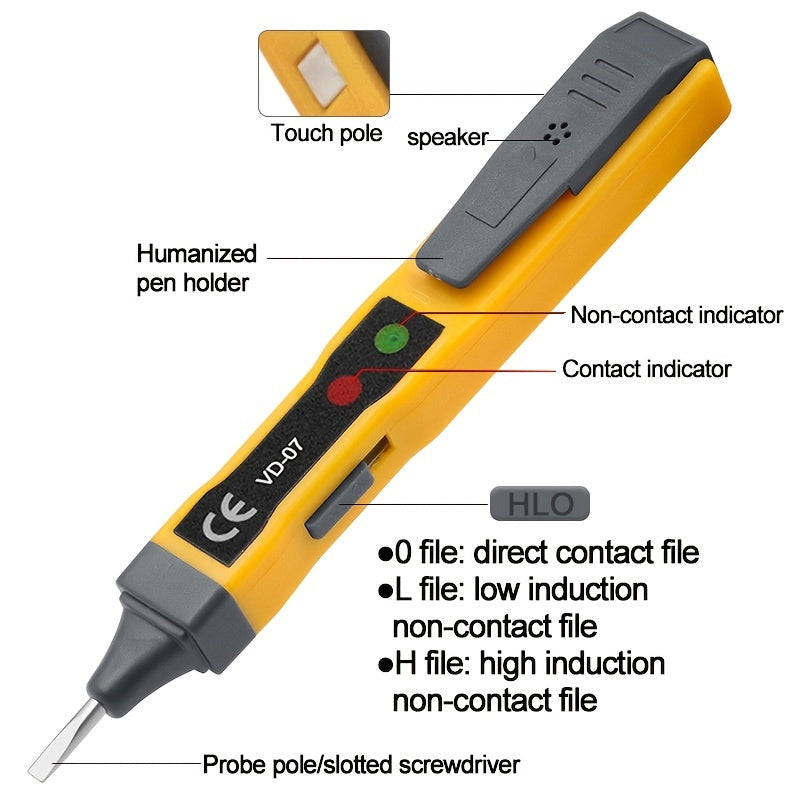 1pc Electric Pen Non-contact AC Voltage Detector With Light And Alarm Buzzer
