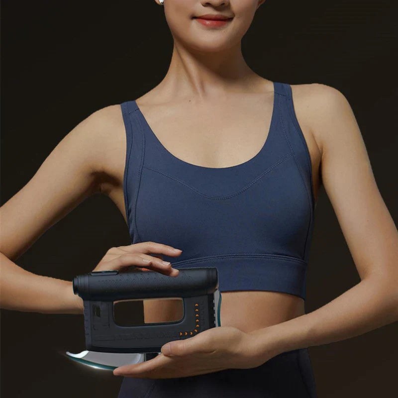 Multi-Function Scraping Massager with Heating, EMS, and Red Light Therapy - Black/Blue, 3 Gears, Type-C Charging
