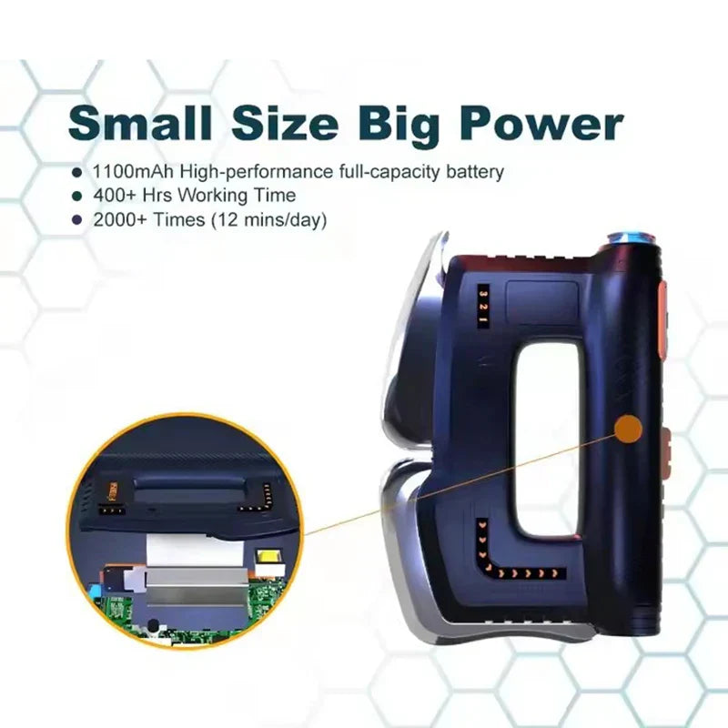 Multi-Function Scraping Massager with Heating, EMS, and Red Light Therapy - Black/Blue, 3 Gears, Type-C Charging