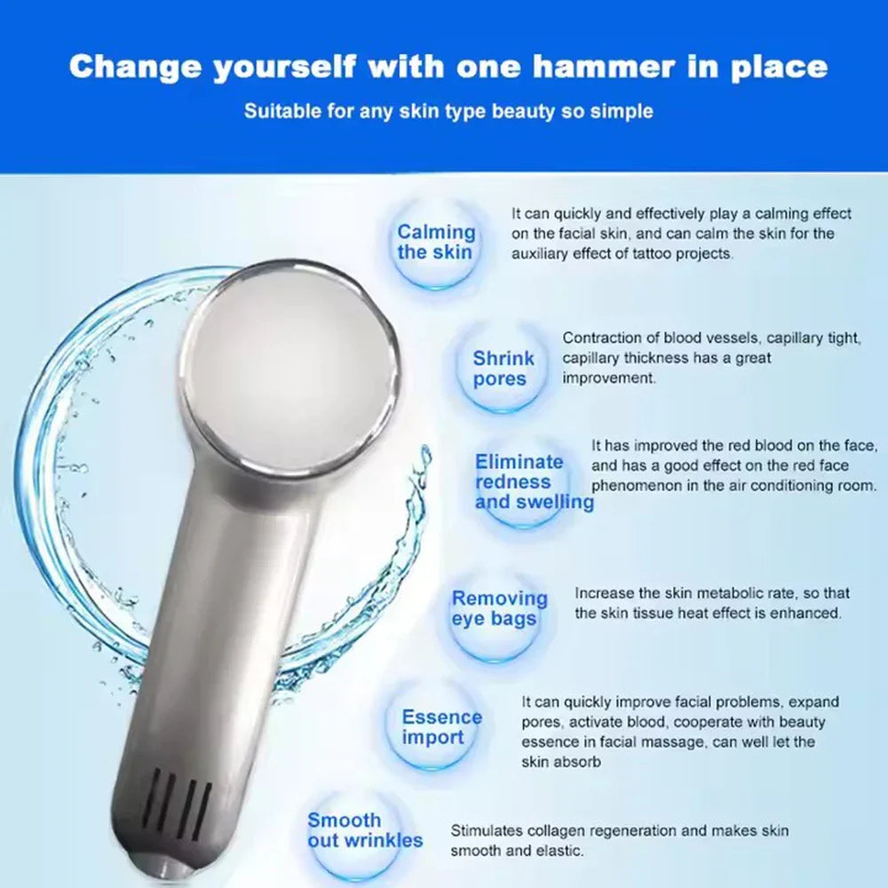 Hot Cold Hammer for Skin Rejuvenation, Tightening & Anti-Wrinkle - Dual-Therapy, Ergonomic Design, All Skin Types