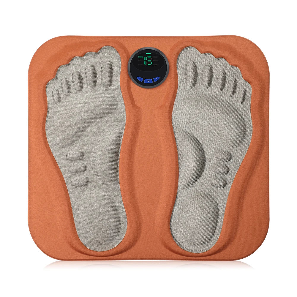 3D Foot Massager Pad with 8 Modes, 29 Intensities, RF Remote, Ergonomic Design for Relaxation & Slimming - Orange