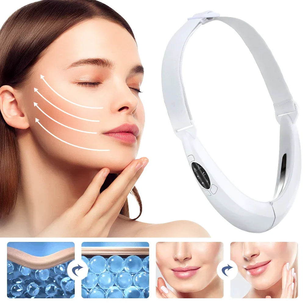 V Face Lifting Device - Rechargeable, LED & EMS Technology, 5 Modes, Infrared & Vibration Massage, Anti-Aging, 170x110x500mm