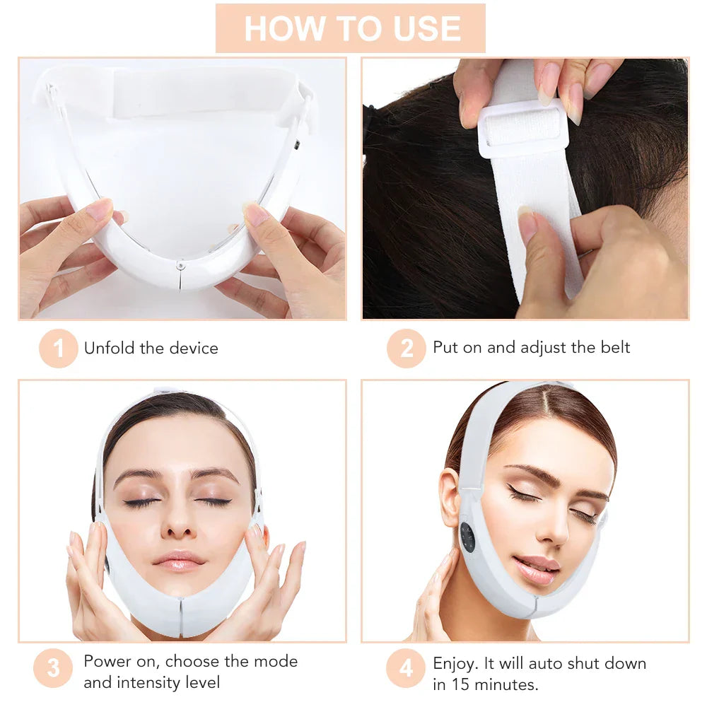 V Face Lifting Device - Rechargeable, LED & EMS Technology, 5 Modes, Infrared & Vibration Massage, Anti-Aging, 170x110x500mm