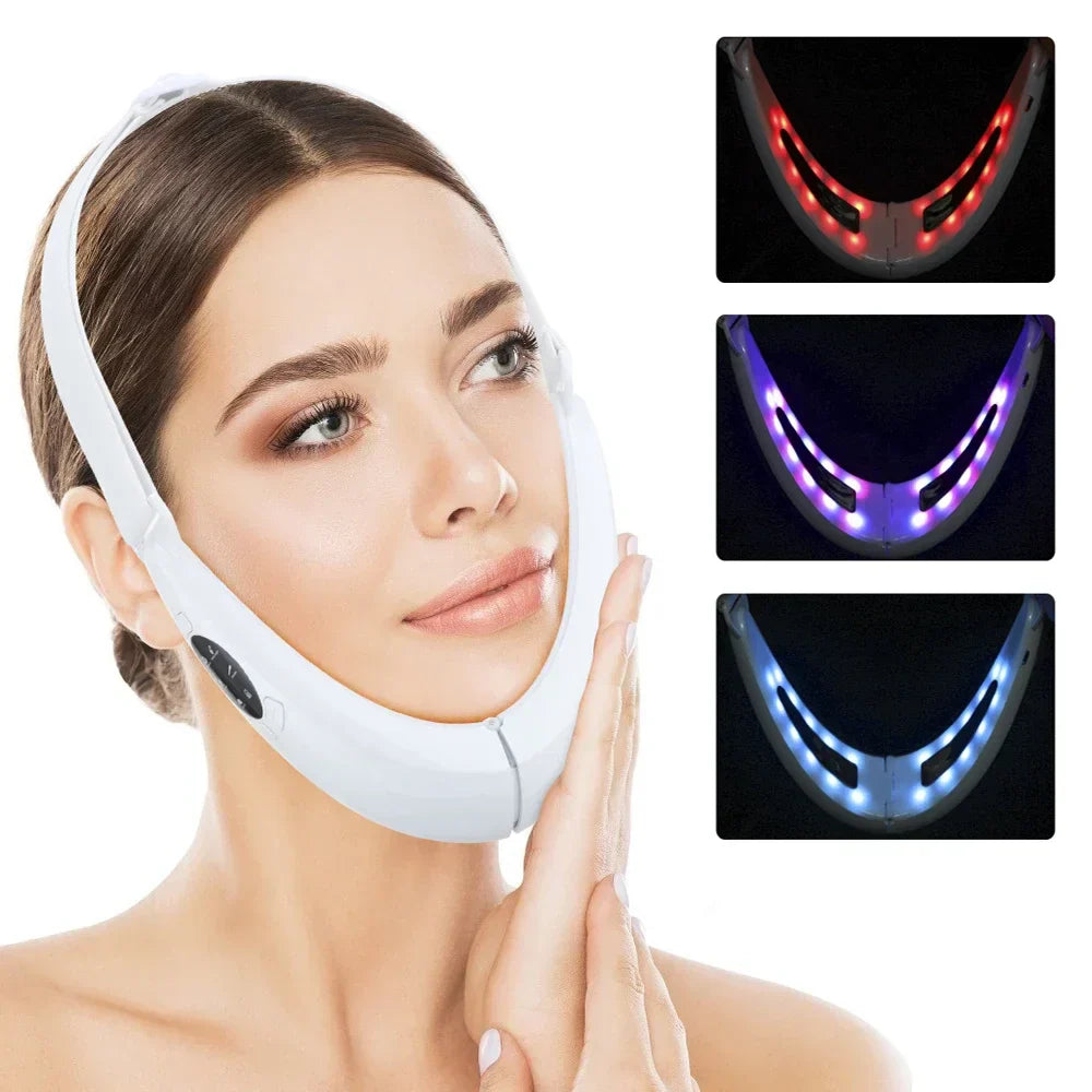 V Face Lifting Device - Rechargeable, LED & EMS Technology, 5 Modes, Infrared & Vibration Massage, Anti-Aging, 170x110x500mm