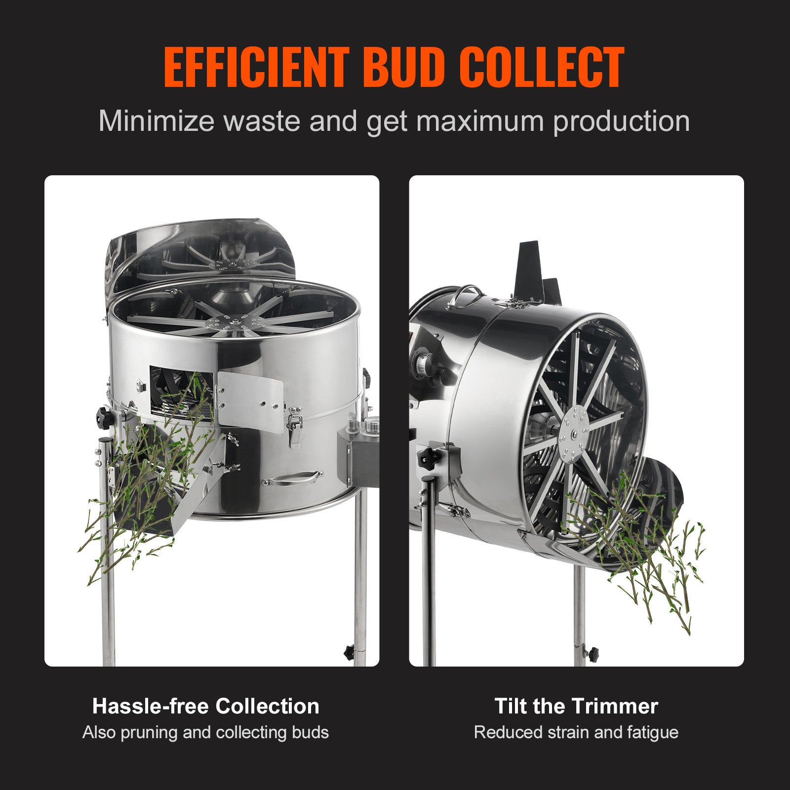 Greenzech 18" Electric Bud Leaf Trimmer Machine, 60W Stainless Steel Spin Trimmer for Hydroponics, Buds & Herbs