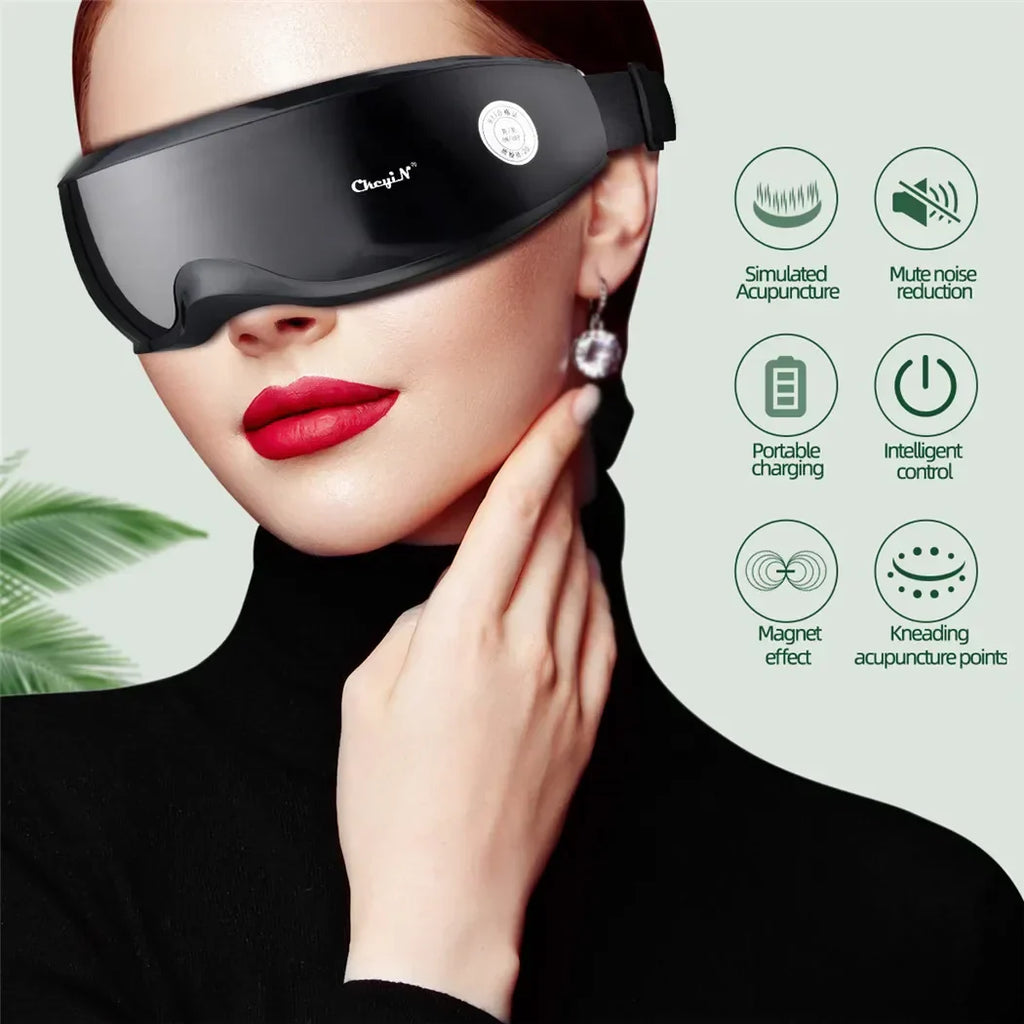 Portable Eye Massager with Magnetic Therapy & Vibration - 9 Modes for Dark Circles, Fatigue Relief & Timer Setting