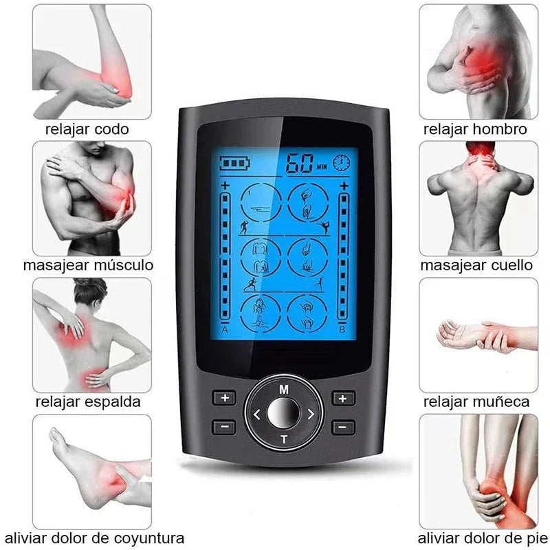 Dual Channel TENS EMS Unit - 36 Modes Muscle Stimulator for Pain Relief, 10 Pads, Portable with Storage Bag