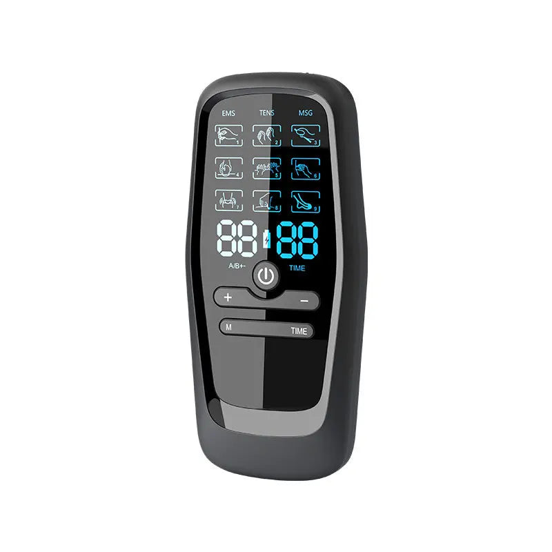 TENS Electric Massager with 6 Modes & 19 Intensity Levels for Pain Relief, Rechargeable, Includes Electrodes & USB Cable