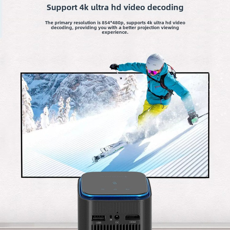 DLP Mini WIFI Projector, Android 9.0, Bluetooth 4.2, 1080P, 150 ANSI Lumens, Built-in Battery, Netflix & YouTube, Outdoor Cinema