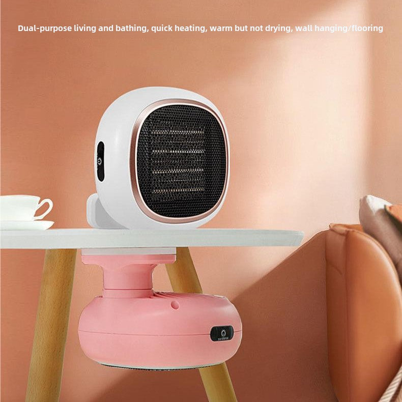Compact Wall-Mounted Electric Space Heater Fan - 2 Gear PTC Ceramic Warmer for Home & Office