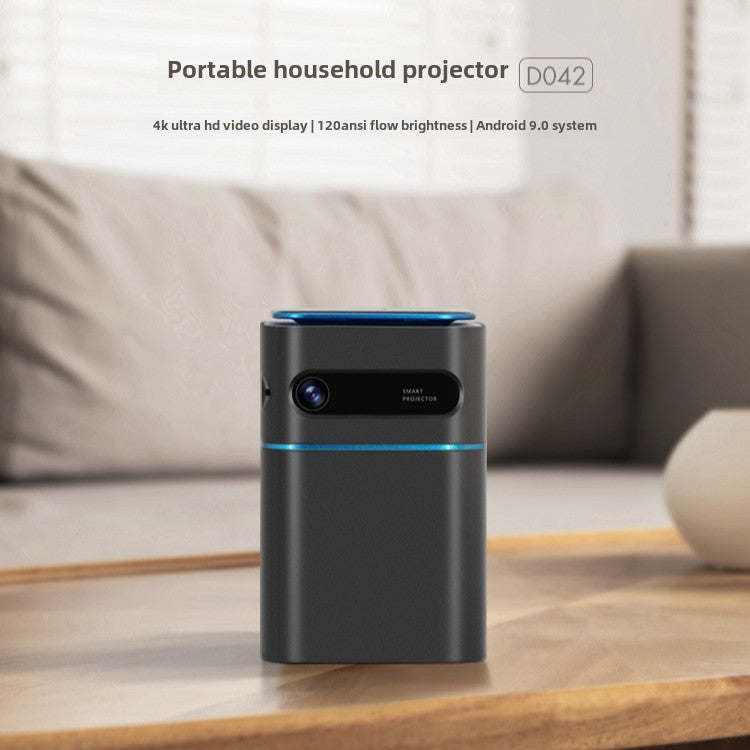 DLP Mini WIFI Projector, Android 9.0, Bluetooth 4.2, 1080P, 150 ANSI Lumens, Built-in Battery, Netflix & YouTube, Outdoor Cinema