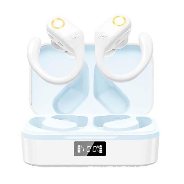 Sports Wireless Earbud Bluetooth 5.3 Earphones with Noise Cancelling Mic HiFi Stereo Over Ear Bud with LED Display