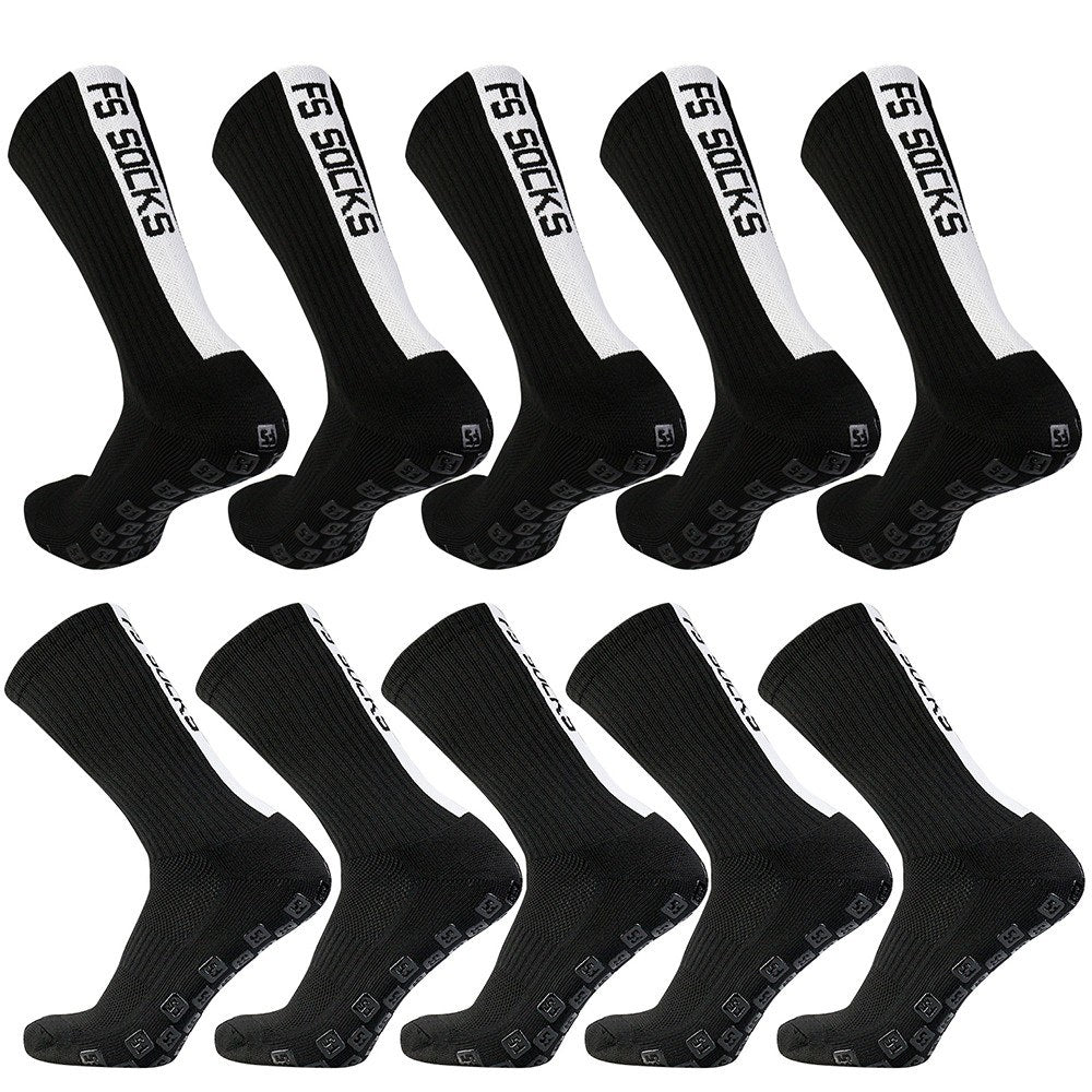 5 Pairs Non Slip Sport Soccer Socks Anti Slip Football Grip Socks for Football Basketball