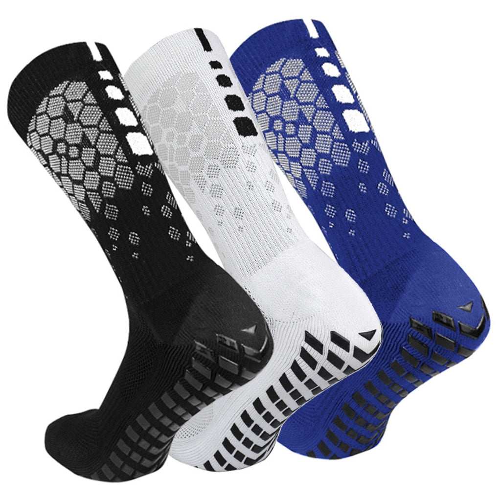3 Pairs Non-Slip Football Socks for Men and Women Breathable Athletic Socks with Grippers for Football Basketball Yoga Running Cycling