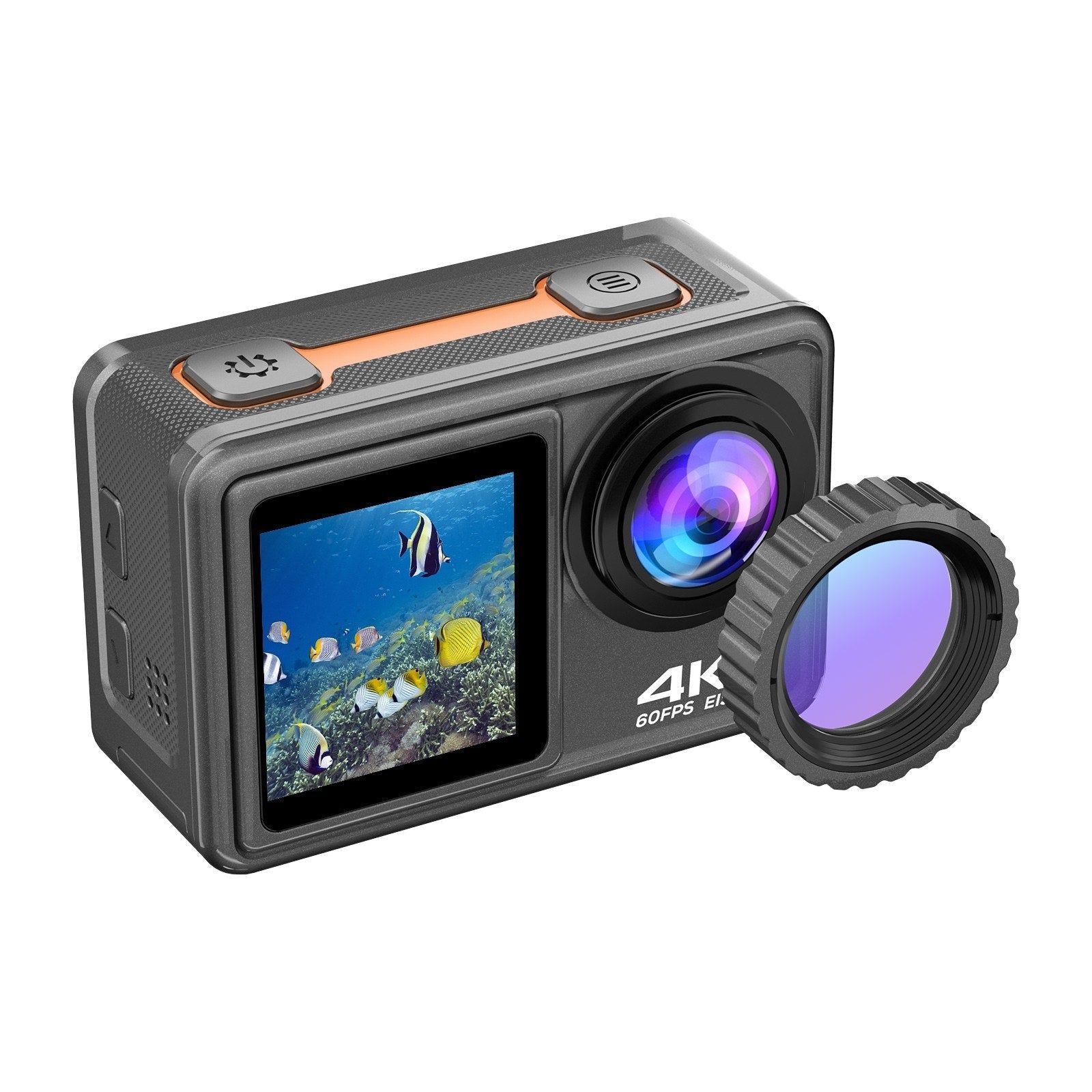 Pro-Grade 4K 24MP Dual Screen Sports DV - 170° Wide, EIS, 40M Waterproof, WiFi, Pro Lens Filters