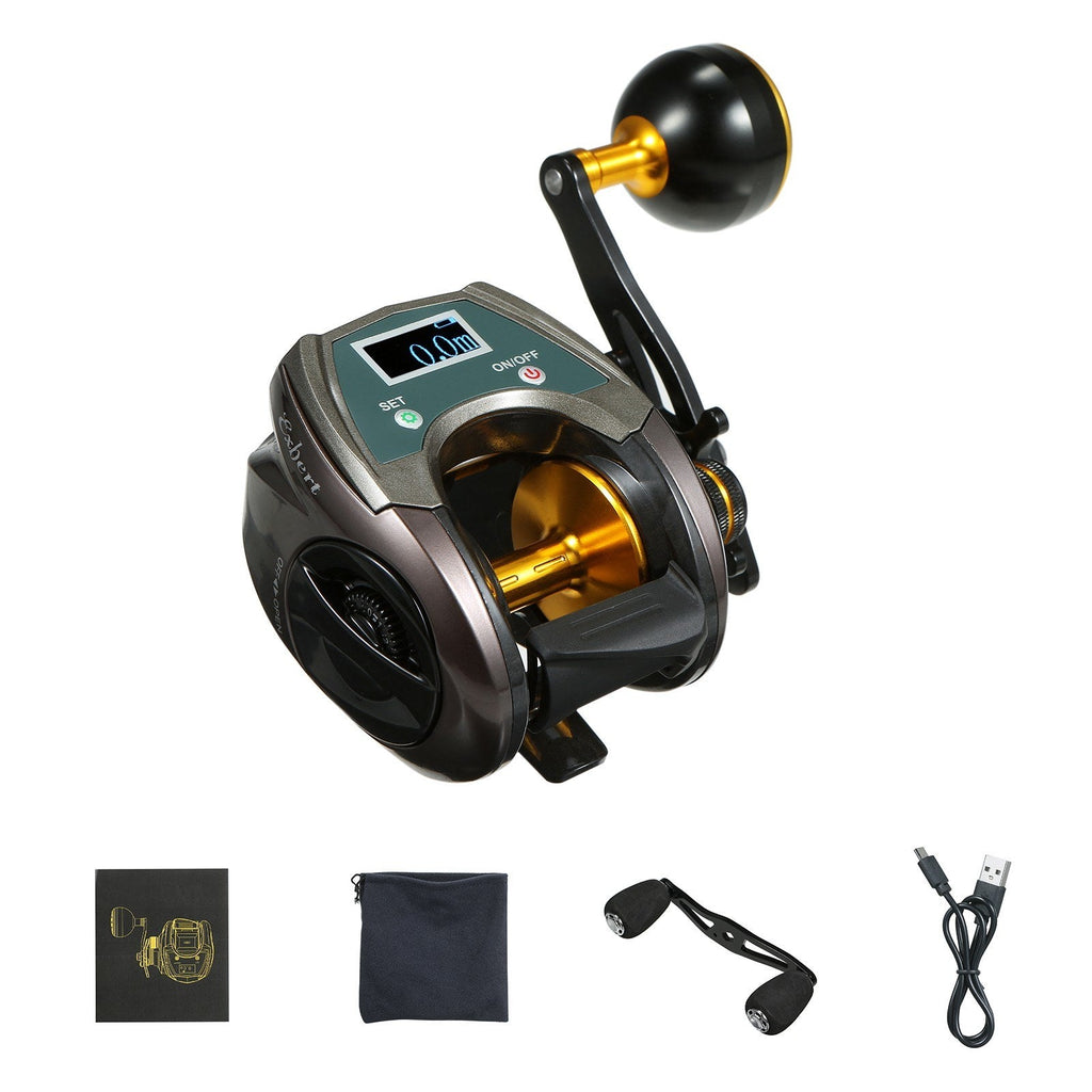 USB Rechargeable Baitcasting Reel: Carbon Fiber, 9+1BB, Electric, Display, High Speed 6.4:1 - Power & Precision